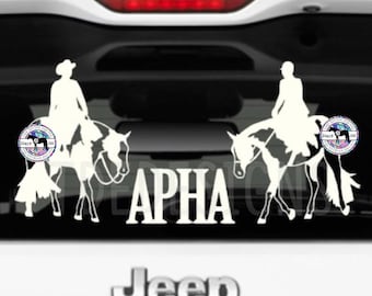 APHA Horse Vinyl Car Decal - American Paint Horse - Western Pleasure, English Pleasure, Hunt Seat - Equestrian Decal