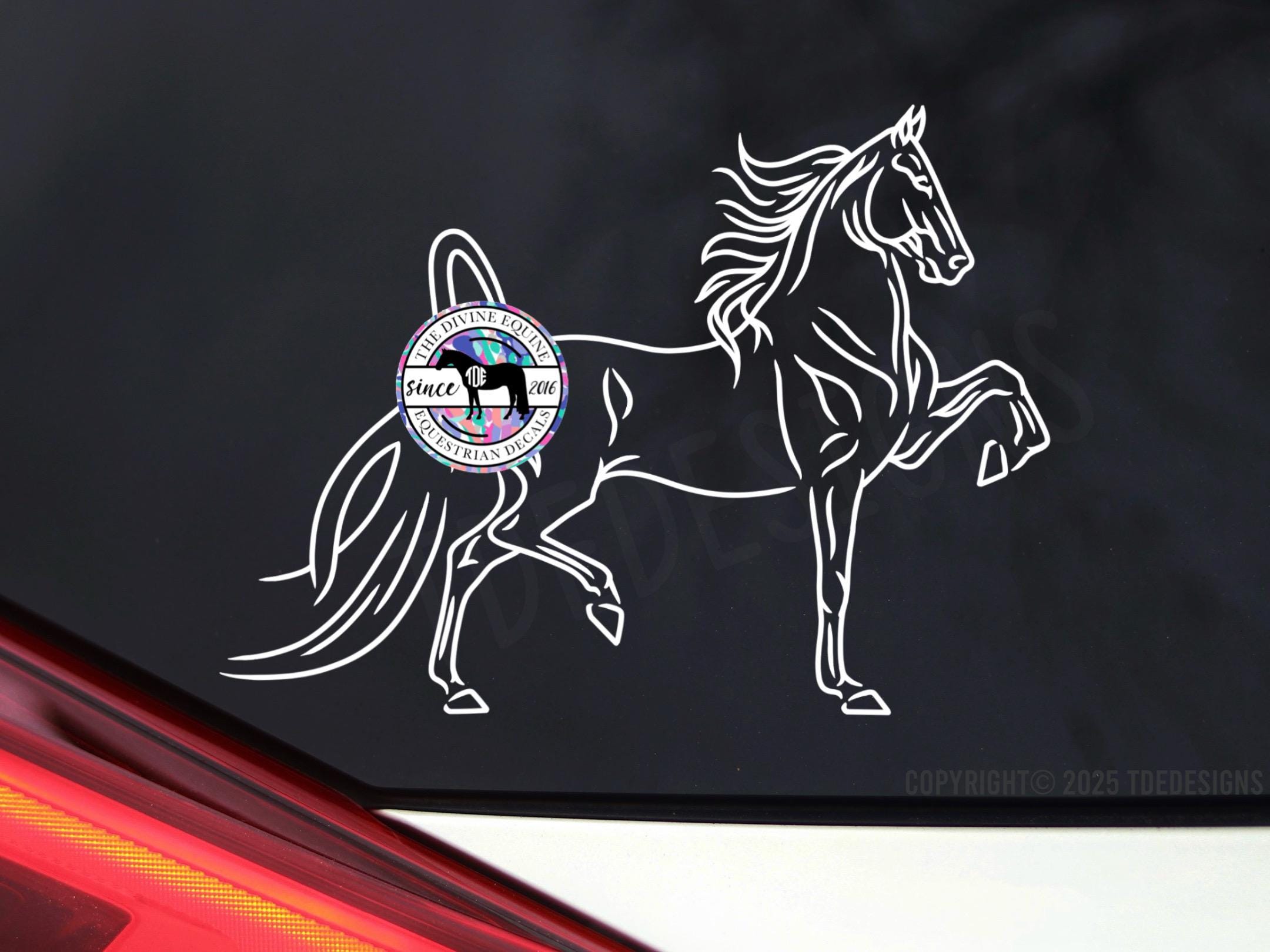 American Saddlebred Horse Lineart Vinyl Decal - ASB, Saddleseat ...