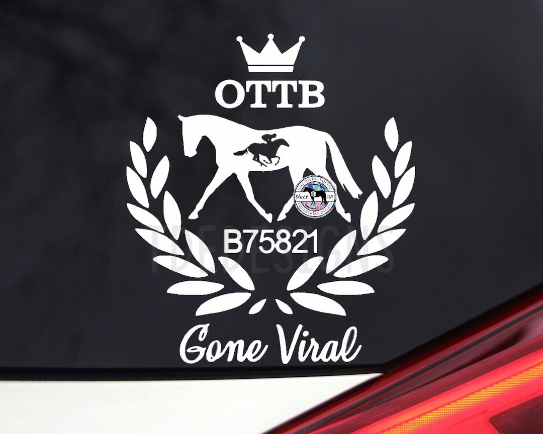 OTTB Vine Wreath Vinyl Horse Car/laptop/tumbler Decal Custom Tattoo