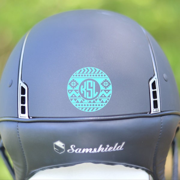 Equestrian Riding Helmet Monogram Decal - *UPDATED* Over 30 Designs - Variety of Colors, Fonts, and Styles