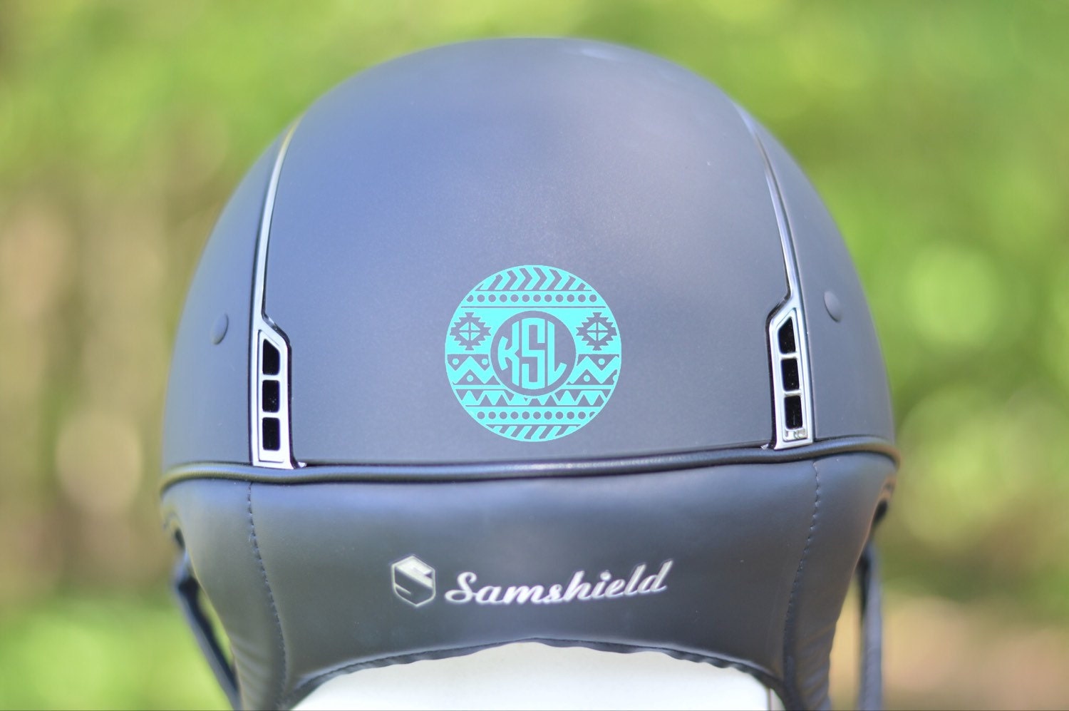 Equestrian Riding Helmet Cover - Rhinestone Navy Velvet, Fits Most English & Western Helmets
