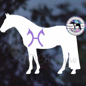 Sport Horse with Breed Brand Vinyl Car/Laptop/Tumbler Decal - Any Brand! -Hanovarian, Dutch Warmblood, Westphalian, Holsteiner, Oldenburg