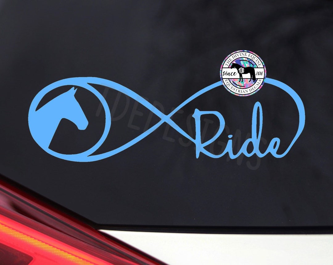 Ride Infinity Sign Horse Vinyl Decal - Equestrian Sticker (car/trailer ...