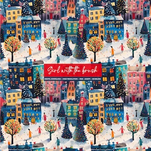 Weihnachten am Platz, Weihnachten nahtlos, Weihnachtsmuster, Druck Nahtlos, Muster-Wiederholung Datei Stoffdruck Sublimation Kommerzielle Nutzung
