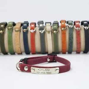 Cat Collar Breakaway Custom, Personalized Cat & Small Dog Collar with name for Kitty kitten Collar, Custom Engraved Kitten Puppy Name Tag