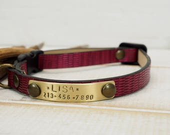 Cat Collar Personalized, Cat Collar, Dog Collar, Snake Skin Style Leatherette, Breakaway Collars, Cat Collar Breakaway, Small Dog Collars