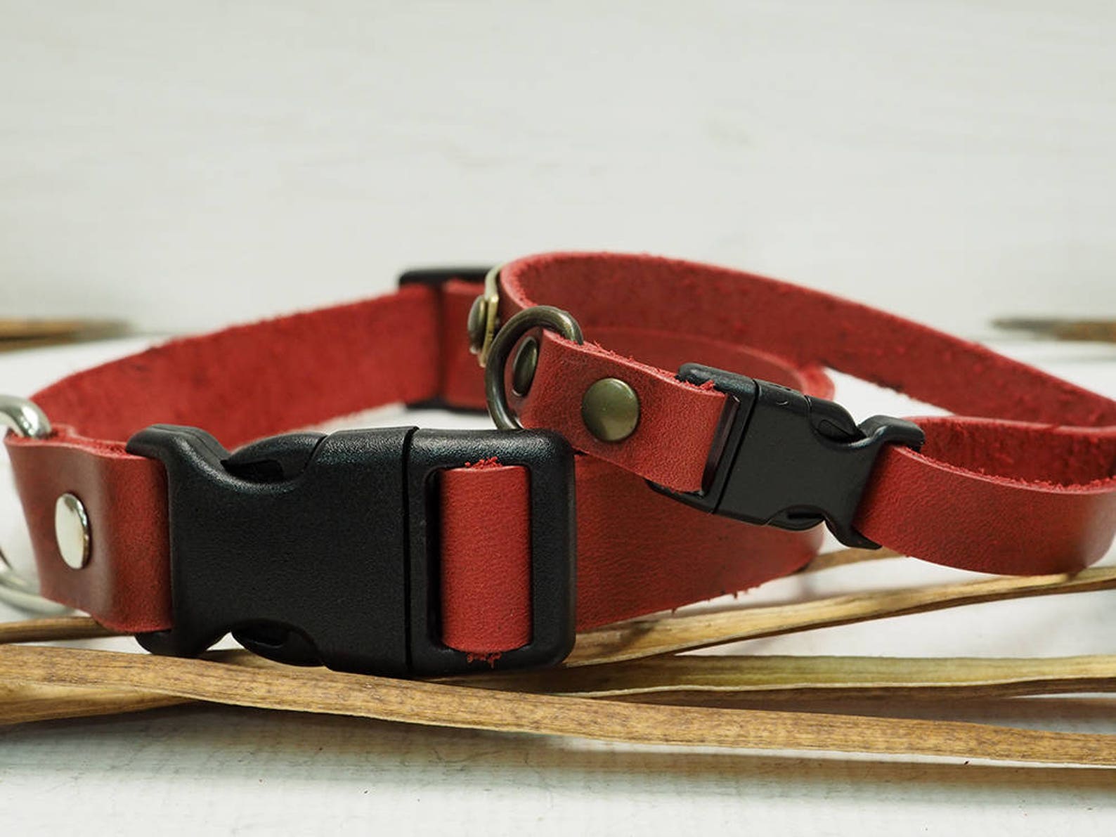 Red Dog Collar Small & Medium Dog Collar Leather Dog Collar Etsy