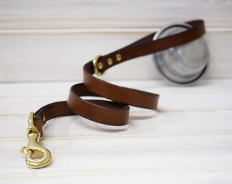 Dog Leash Leather, Solid Brass Hardware Leash, Dog Leash, Leather Dog Leash, Strong Leather Dog Leash, Dog Lead, Water Resistant Leash