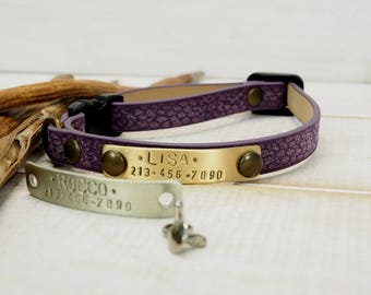 Breakaway Cat collar - Personalized Toy Dog Collar - Cat id - lightweight collar - vegan collar - cute cat collar - cool collar safety clasp