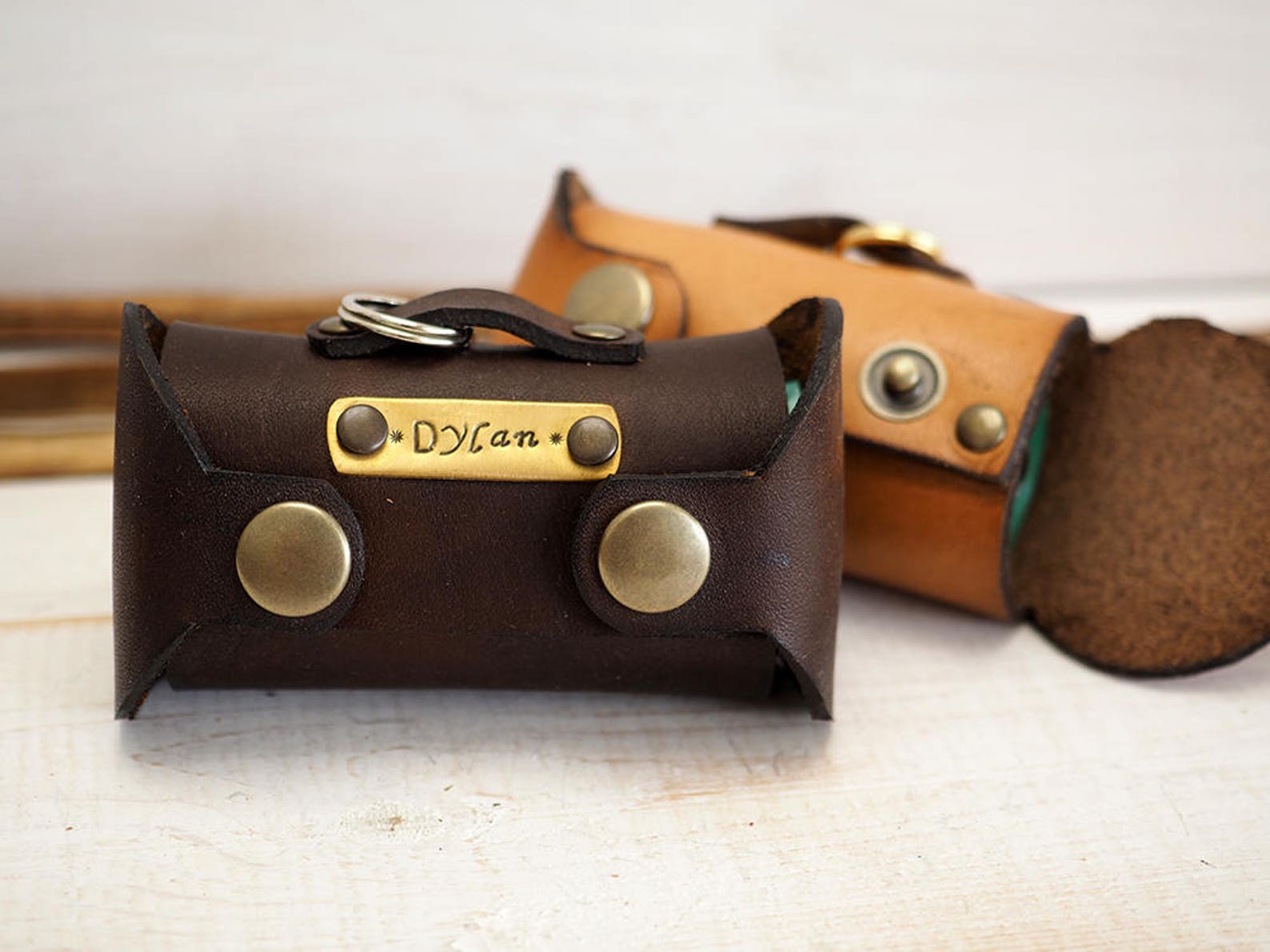 Dog Bag Dispenser Poop Bag Holder Leather Dog Bag Dog Waste Etsy