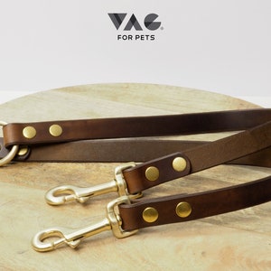 Dog leash coupler - split dog leash - dog lead coupler - split dog lead - leather leash - double dog leash - leash extension