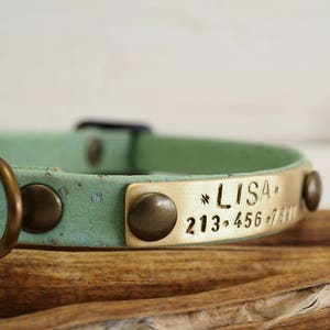 Personalized Cork Cat Collar: Breakaway Buckle, Vegan Small Dog Collar