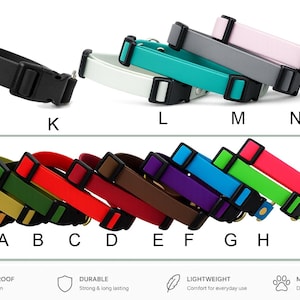 Waterproof Dog Collar & Leash Set: Personalized Vegan Leather image 2