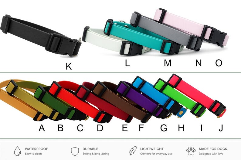 Waterproof Dog Collar & Leash Set: Personalized Vegan Leather image 2