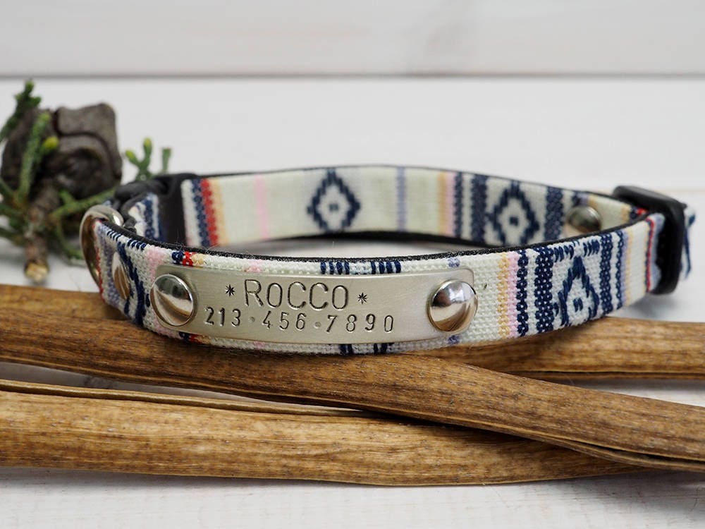 Cat collar, Personalized Cat collar, Small Dog Collar, ID tag, Cat Name