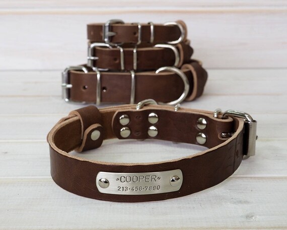 etsy leather dog collar