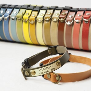 Cat Collar, cat collar breakaway, Soft leather cat collar, breakaway cat collar, soft breakaway collar, breakaway clasp, personalized collar