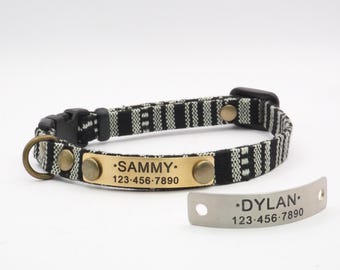 Small Dog collar, Cat Collar, Cat Collar Breakaway, Personalized cat collar, Adjustable Cotton Collar, Breakaway Collar, Custom Collar,