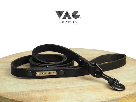 Personalized Leather Dog Leash with Name Plate: Strong Handmade Lead