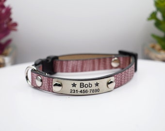 Cat Collar Personalized, Cat Collar, Dog Collar, Snake Skin Style Leatherette, Breakaway Collars, Cat Collar Breakaway, Small Dog Collars