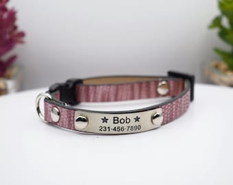 Cat Collar Personalized, Cat Collar, Dog Collar, Snake Skin Style Leatherette, Breakaway Collars, Cat Collar Breakaway, Small Dog Collars