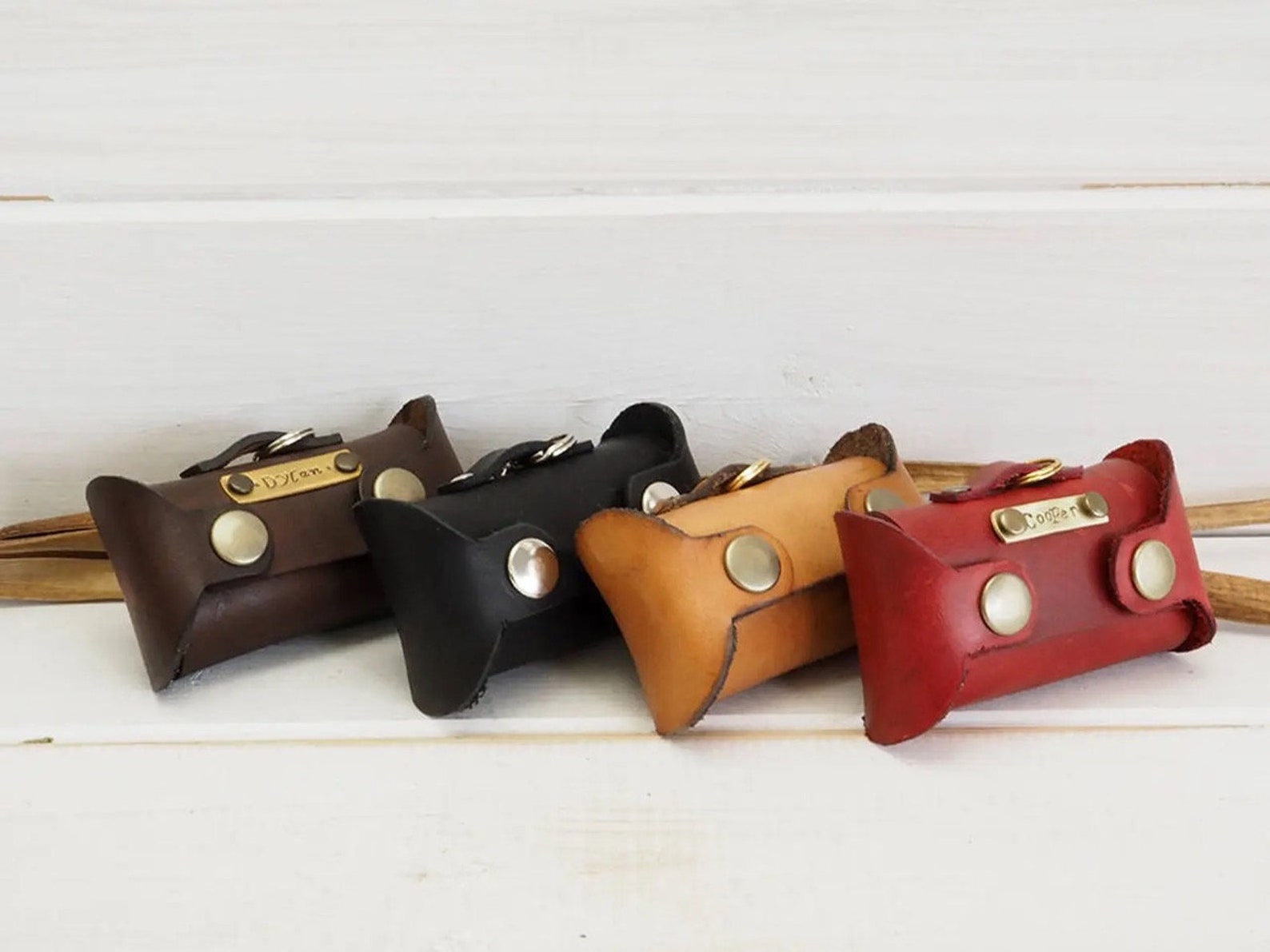 Poop Bag Holder Leather Dog Bag Personalized Dog Bag Pet Etsy