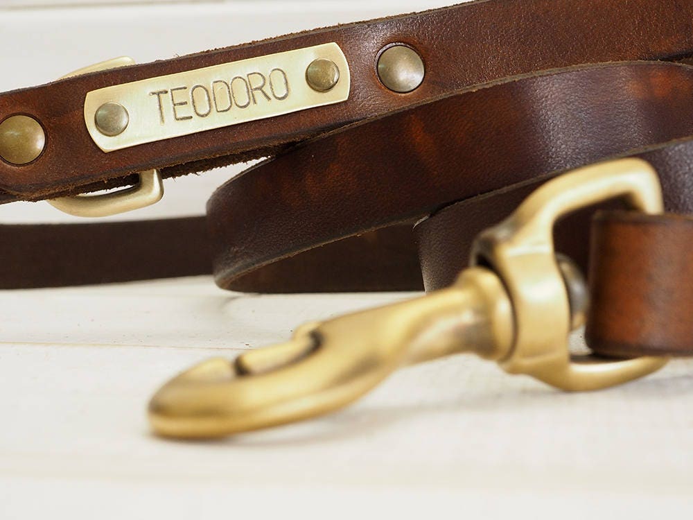 Dog Leash Leather Dog Leash Dog Leash Leather Personalized Etsy