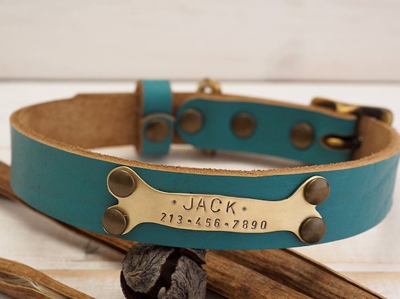 etsy leather dog collar