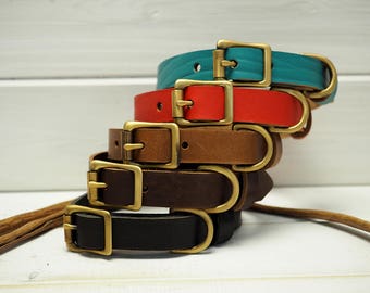Dog Collar Leather, Dog Collar, Leather Dog Collar, Personalized Dog Collar, Dog Collar Personalized, Pet id Tag, Colors collar, dog id tag