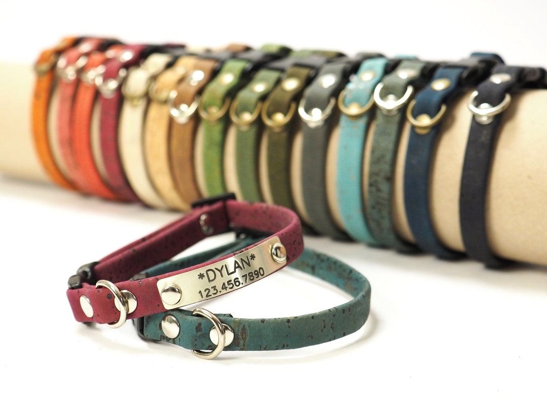 Buy Personalized Cork Cat Collar: Breakaway Vegan Small Dog Collar Online  in India