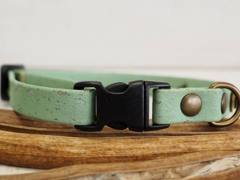 Cat Collar, Dog Collar, Cork Webbing Collar, Breakaway Collar, Cat Collar Breakaway, Vegan Gift, Adjustable Collar, Personalized Collar, image 4