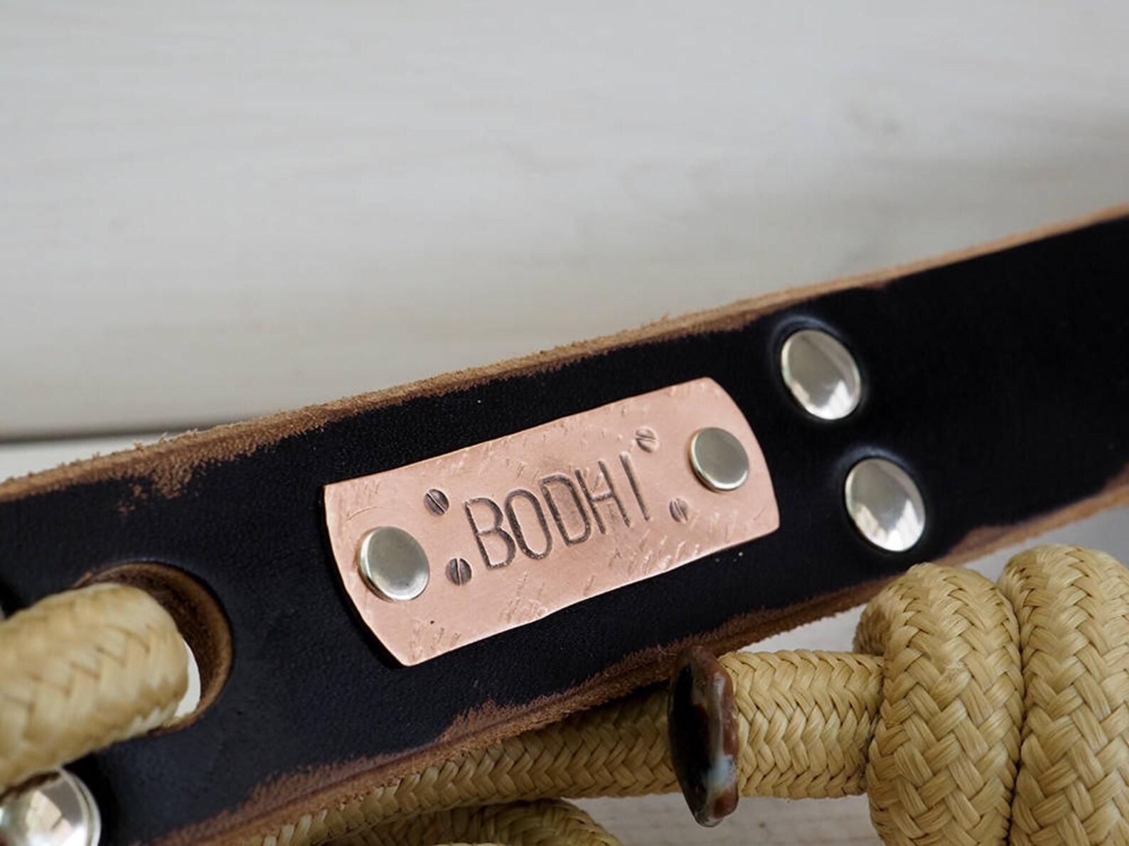 Personalized Leather Dog Leash Black Leather Leash Leather Etsy