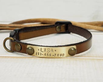 Dog Collar, Leather Collar, Dog Collar Leather, Breakaway collar, Cat Collar Breakaway, Personalized Cat collar, Personalized Dog Collar