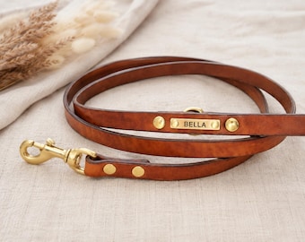 Laisse pour chien en cuir personnalisée faite main
