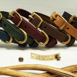 Dog Collar, Small Dog Collar, Leather Collar, Personalized Collar, Cat Collar, Personalized Cat Collar, Colors collar, Black Collar