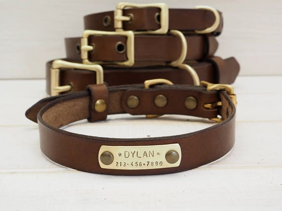etsy leather dog collar