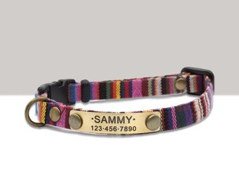 Cat Collar, Small Dog Collar, Breakaway Collar, Cat Collars Personalized Purple Collar for Kitten Cat Small Dog Puppy,