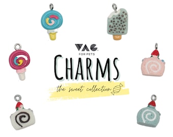 charms for collars - cat charms - dog charms - candy charm - pet collar jewel - cool cat charms - fun and colorful charms - collar accessory