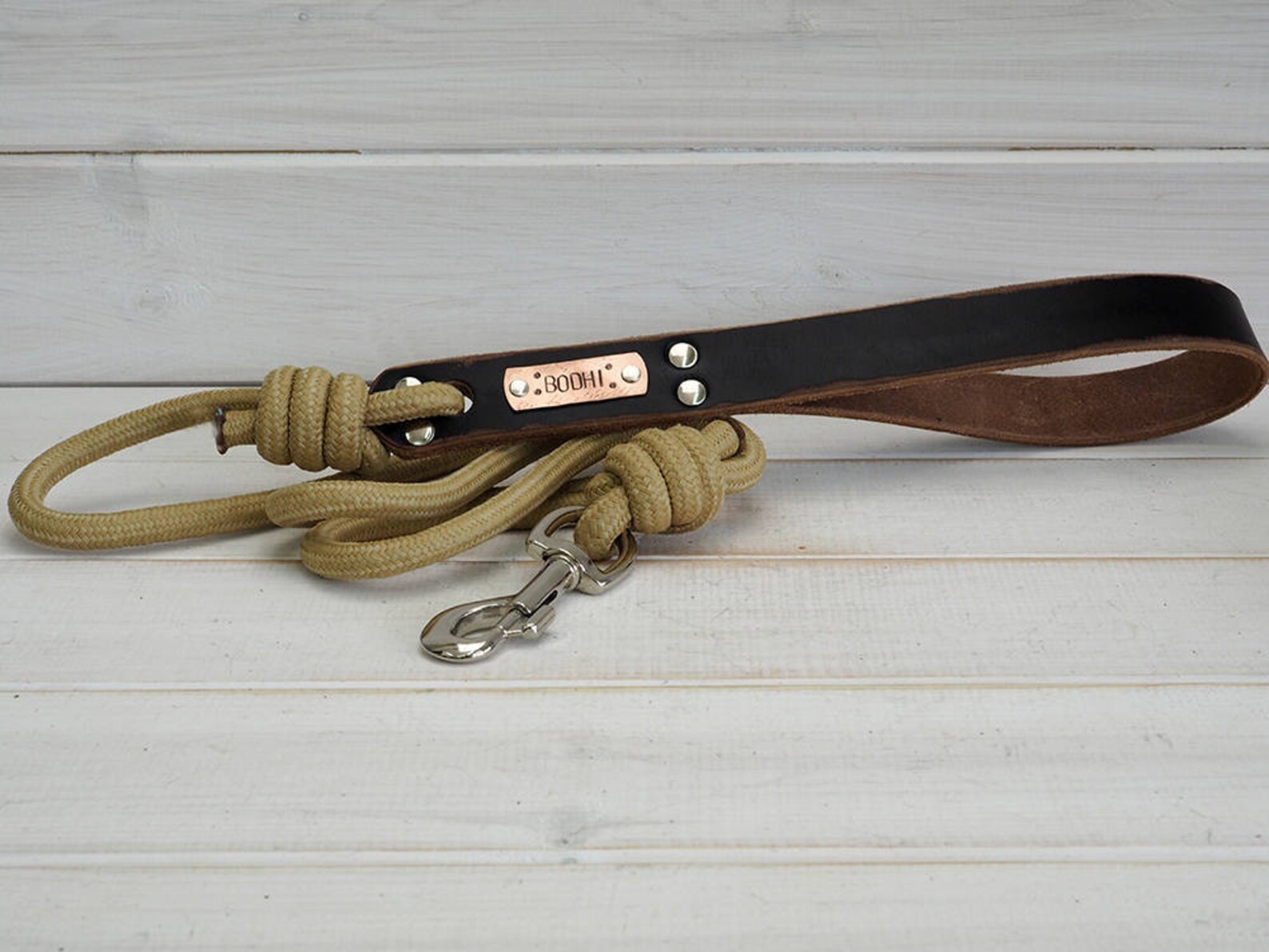 Personalized Leather Dog Leash Black Leather Leash Leather Etsy