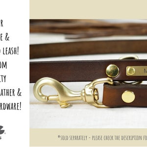 Dog Collar Personalized, Leather Dog Collar, Dog Collar With Name, ID tag, Brown Leather Custom Collar, Dog Lover Gift, Dog Gift, image 4