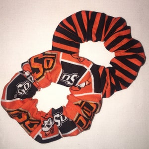 Oklahoma State Cowboys Hair Scrunchies Wristbands 2 Pack Hand Made in the USA **Free Shipping**