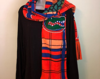 Geruite University of Florida Gators omkeerbare gevoerde sjaal met franjes