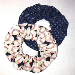Baseball Softball Hair Scrunchies Wristbands 2 Pack Hand Made in the USA