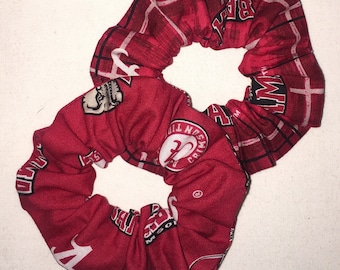 Alabama Crimson Tide Hair Scrunchies-polsbandjes Set van 2 handgemaakt in de VS ** Gratis verzending**
