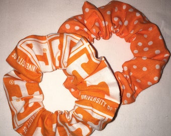 Tennessee Volunteers Hair Scrunchies Wristbands 2 Pack Hand Made in the USA **FREE SHIPPING**