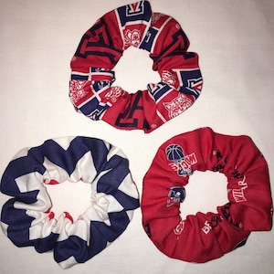 Arizona Wildcats Hair Scrunchies 3 Pack Hand Made in the USA *Free Shipping*