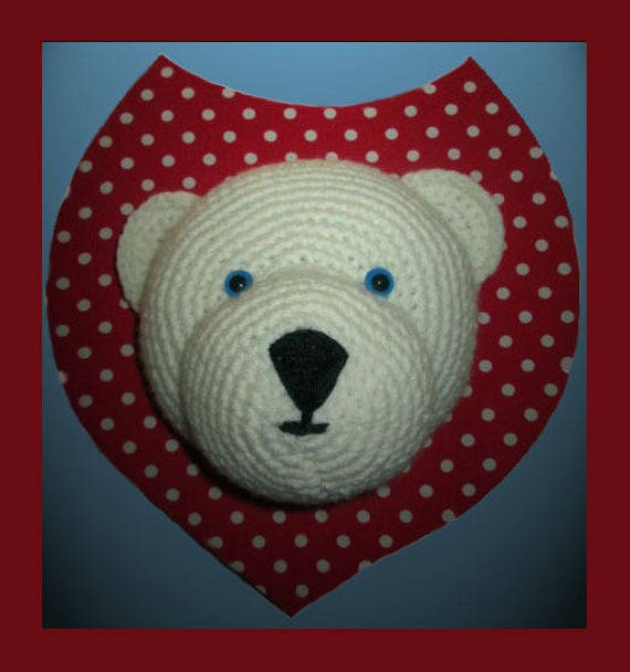 Trophée Nounours en Crochet | 28 X 32 cm