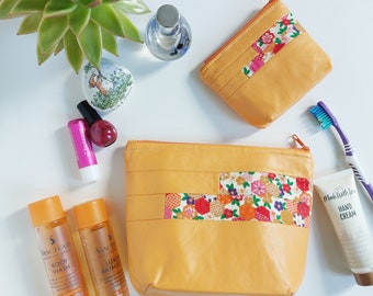 Yellow Pouch Twin Set, Makeup Bags