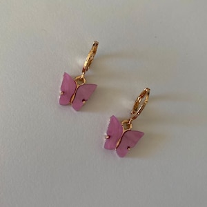 Pink Butterfly Earrings