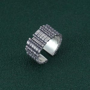 Anillo estantería, librería, anillo original para hombre o mujer, creación para ratones de biblioteca, hecho a mano en Francia, plata 925